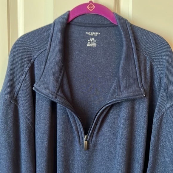 Van Heusen Never Tuck 1/4 Zip Pullover Jacket Men’s 3XL Blue - Picture 2 of 5